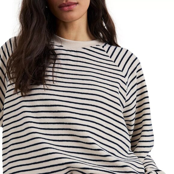158$ Rails Theron Striped Pullover Sweatshirt Long Raglan Sleeves Size L Ivory - Picture 3 of 3